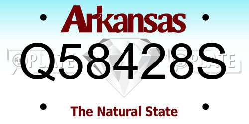 Q58428S Arkansas License Plate