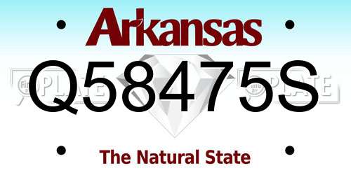 Q58475S Arkansas License Plate