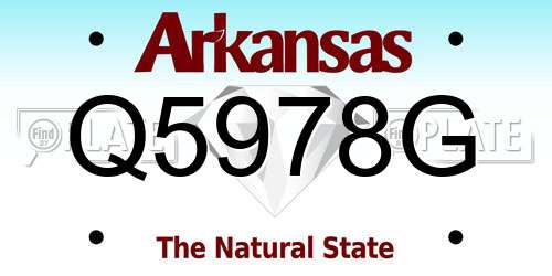 Q5978G Arkansas License Plate