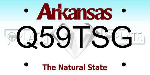 Q59TSG Arkansas License Plate