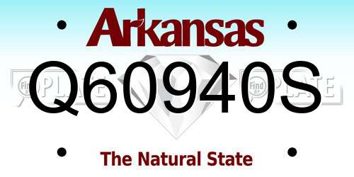 Q60940S Arkansas License Plate