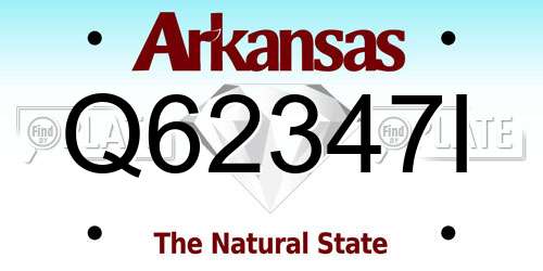 Q62347I Arkansas License Plate