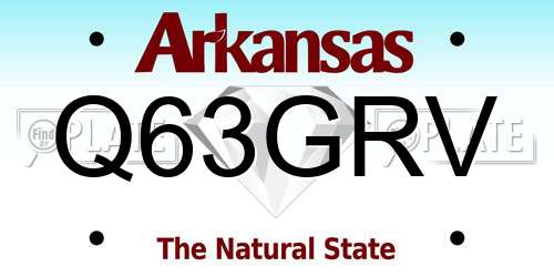 Q63GRV Arkansas License Plate