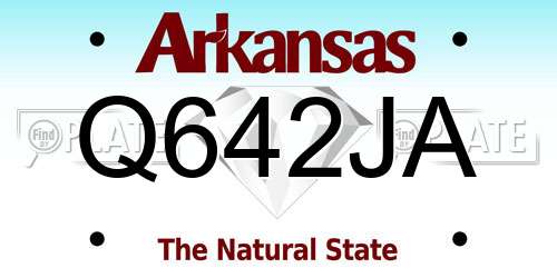 Q642JA Arkansas License Plate