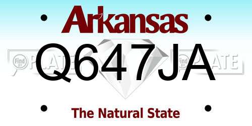 Q647JA Arkansas License Plate
