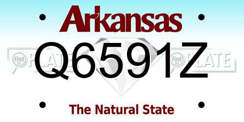 Q6591Z Arkansas License Plate
