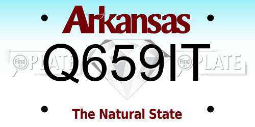 Q659IT Arkansas License Plate