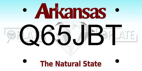 Q65JBT Arkansas License Plate