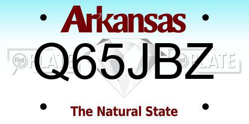 Q65JBZ Arkansas License Plate