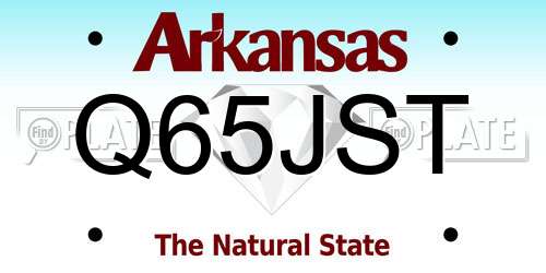 Q65JST Arkansas License Plate