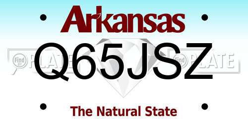 Q65JSZ Arkansas License Plate