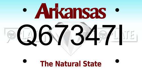 Q67347I Arkansas License Plate