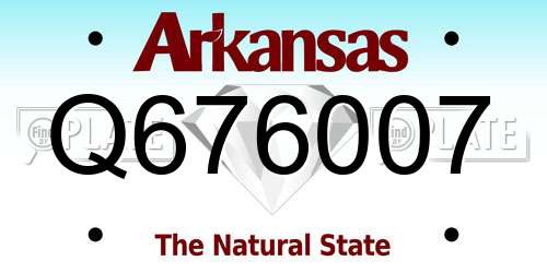 Q676007 Arkansas License Plate