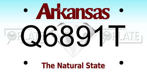 Q6891T Arkansas License Plate