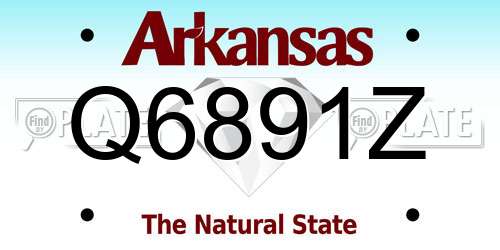 Q6891Z Arkansas License Plate
