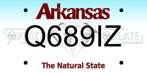 Q689IZ Arkansas License Plate