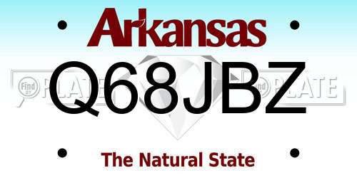 Q68JBZ Arkansas License Plate