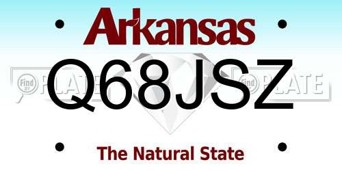 Q68JSZ Arkansas License Plate