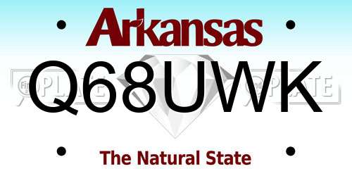 Q68UWK Arkansas License Plate