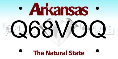 Q68VOQ Arkansas License Plate