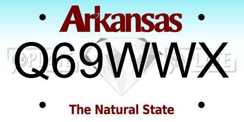 Q69WWX Arkansas License Plate