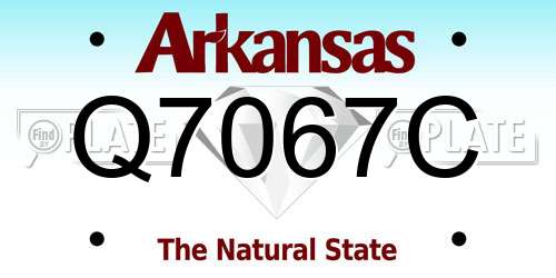 Q7067C Arkansas License Plate