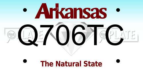 Q706TC Arkansas License Plate