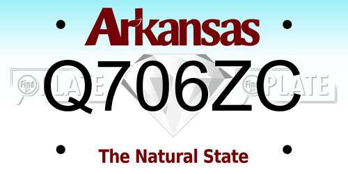 Q706ZC Arkansas License Plate