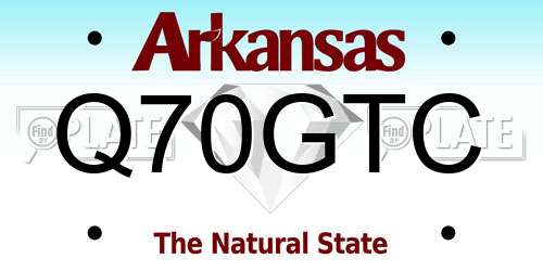 Q70GTC Arkansas License Plate