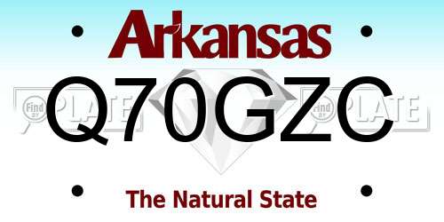 Q70GZC Arkansas License Plate