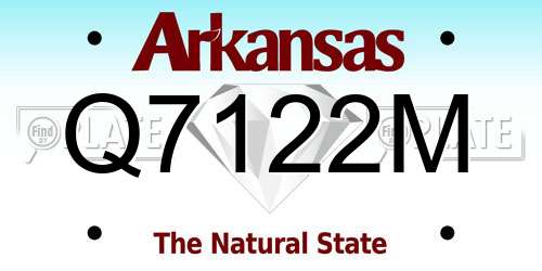 Q7122M Arkansas License Plate