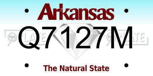 Q7127M Arkansas License Plate
