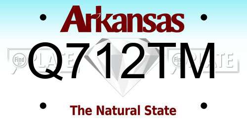 Q712TM Arkansas License Plate