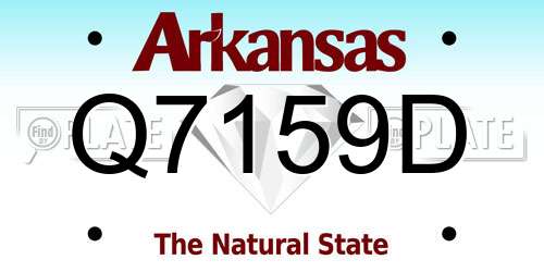 Q7159D Arkansas License Plate
