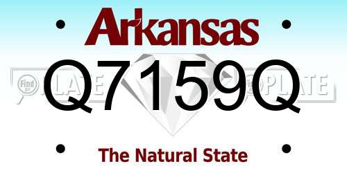 Q7159Q Arkansas License Plate