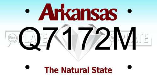 Q7172M Arkansas License Plate