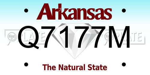 Q7177M Arkansas License Plate