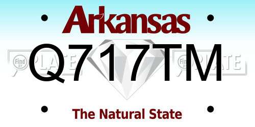 Q717TM Arkansas License Plate