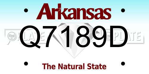 Q7189D Arkansas License Plate