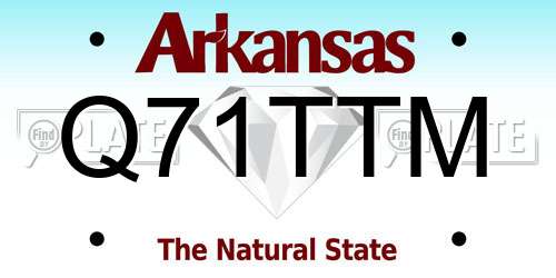 Q71TTM Arkansas License Plate