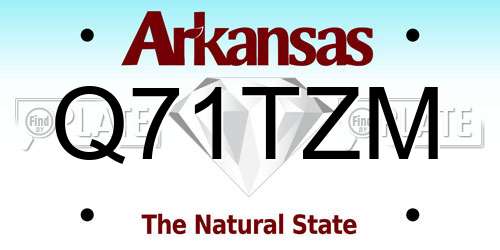 Q71TZM Arkansas License Plate