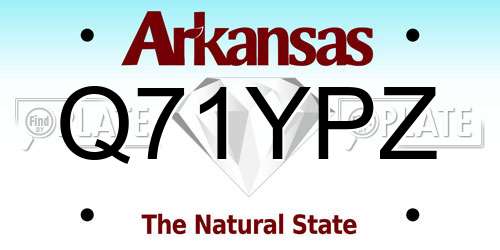 Q71YPZ Arkansas License Plate