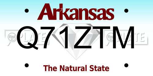Q71ZTM Arkansas License Plate