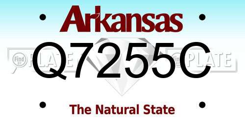 Q7255C Arkansas License Plate