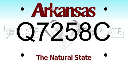 Q7258C Arkansas License Plate