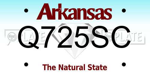 Q725SC Arkansas License Plate