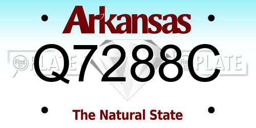Q7288C Arkansas License Plate