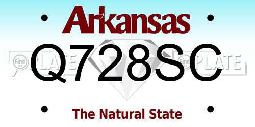 Q728SC Arkansas License Plate
