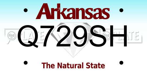 Q729SH Arkansas License Plate