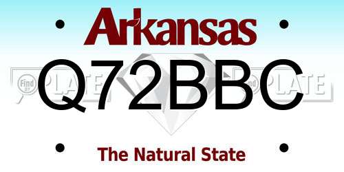 Q72BBC Arkansas License Plate